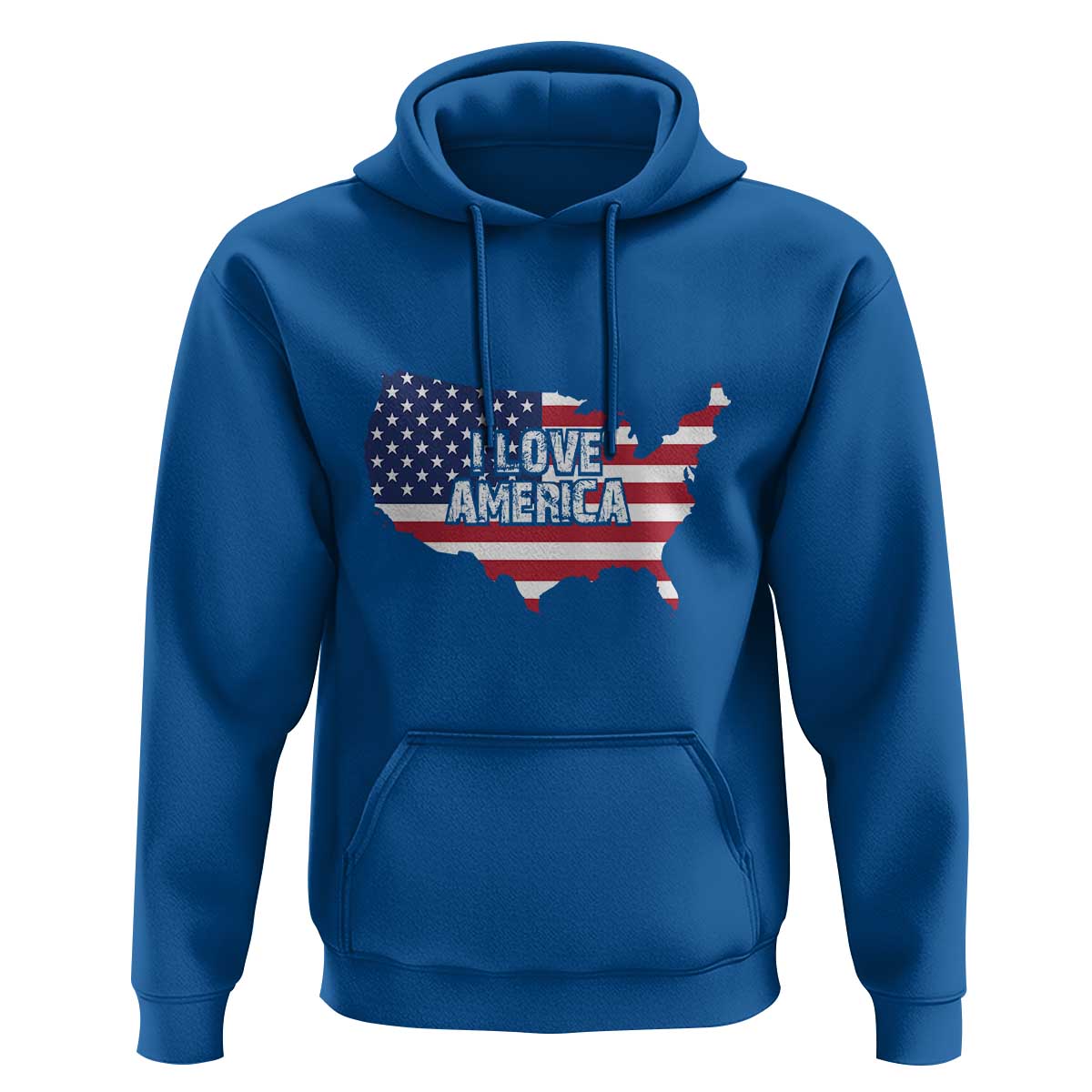 Fourth Of July Hoodie I Love America USA Flag Map - Wonder Print Shop
