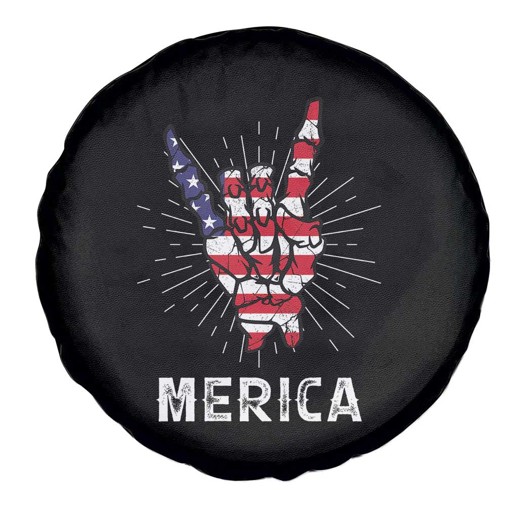 Rockin 4th Of July Spare Tire Cover Skeleton Hand American Flag Patriotic Day