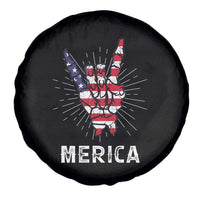 Rockin 4th Of July Spare Tire Cover Skeleton Hand American Flag Patriotic Day