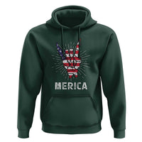 Rockin 4th Of July Hoodie Skeleton Hand American Flag Patriotic Day - Wonder Print Shop