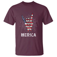 Rockin 4th Of July T Shirt Skeleton Hand American Flag Patriotic Day - Wonder Print Shop