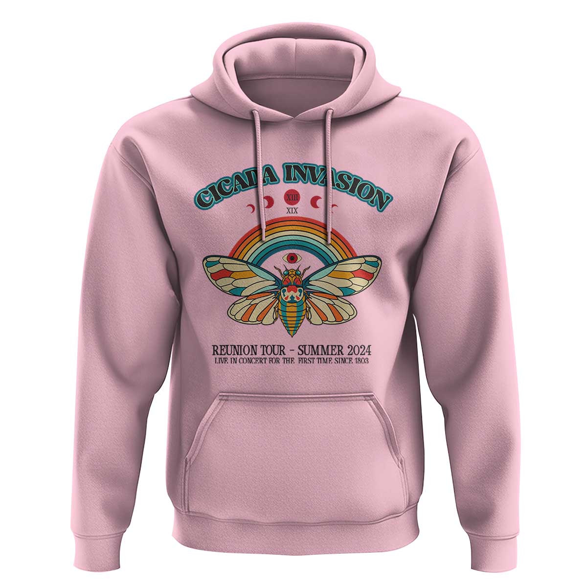 Cicada Invasion Reunion Tour Summer 2024 Hoodie Vintage Broods XIX & XIII Boho Style - Wonder Print Shop
