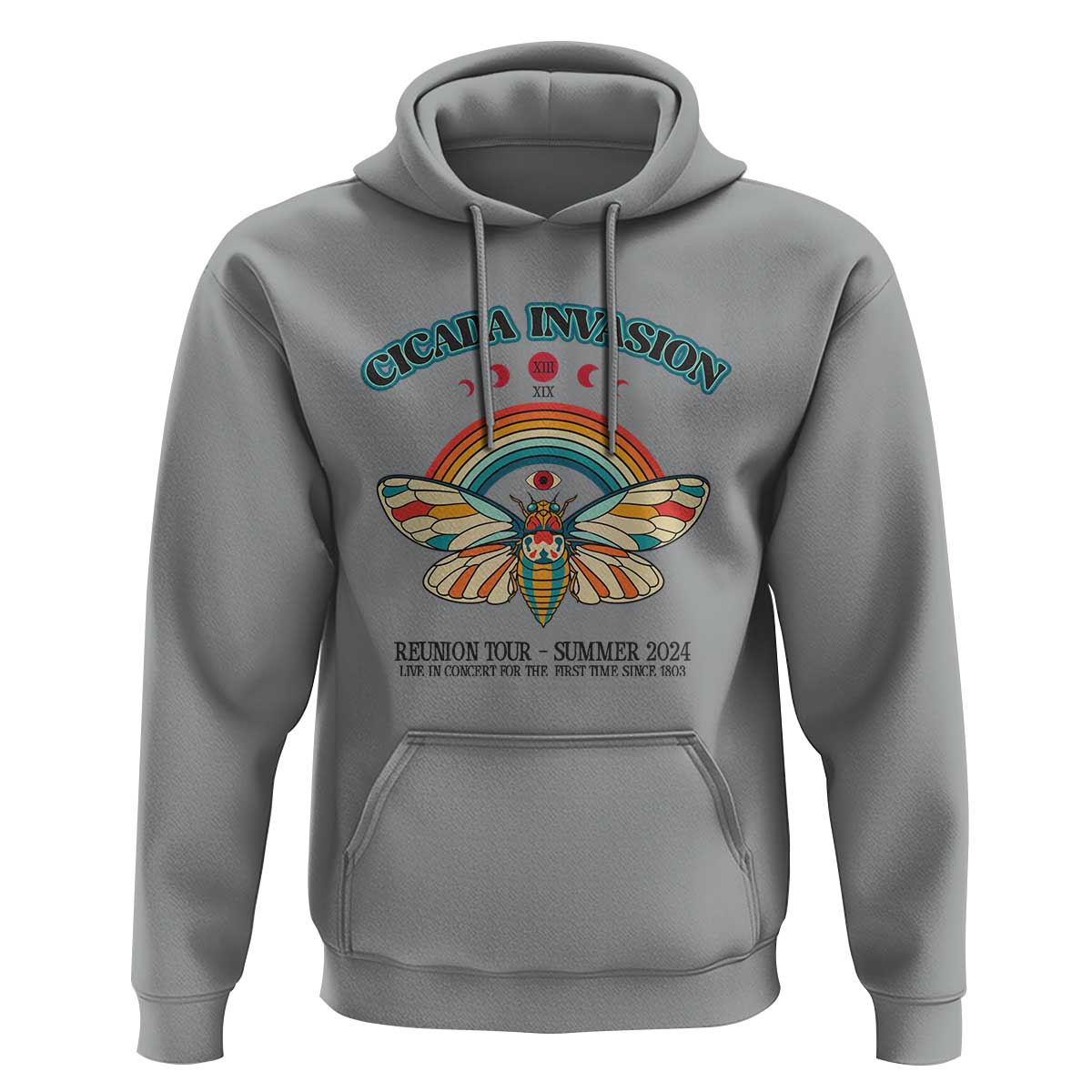 Cicada Invasion Reunion Tour Summer 2024 Hoodie Vintage Broods XIX & XIII Boho Style - Wonder Print Shop