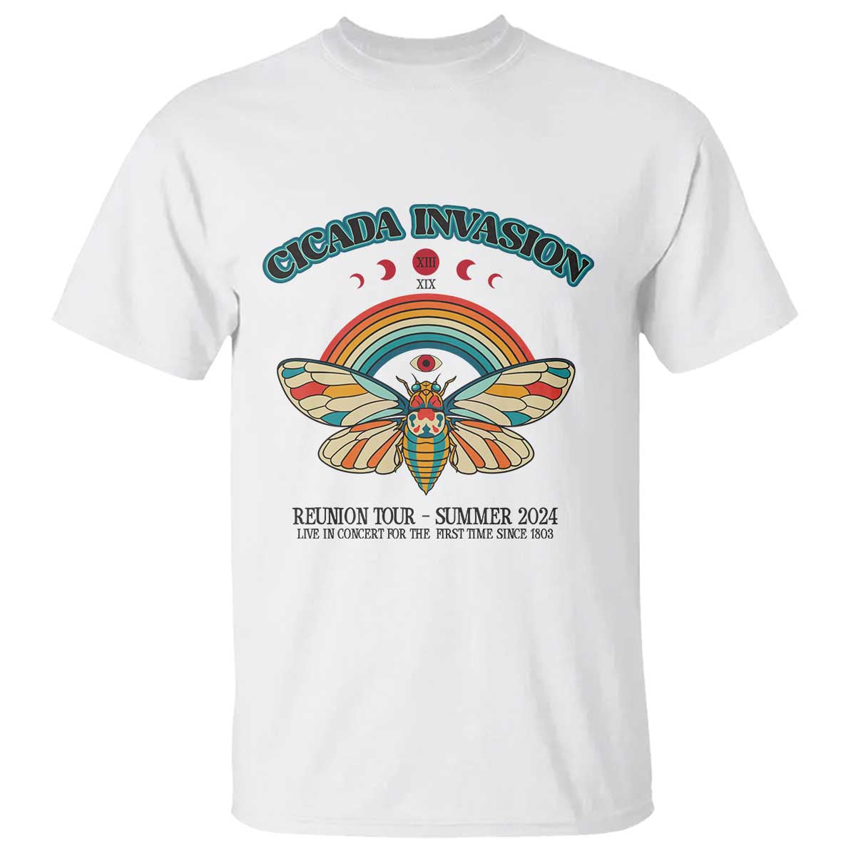 Cicada Invasion Reunion Tour Summer 2024 T Shirt Vintage Broods XIX & XIII Boho Style - Wonder Print Shop