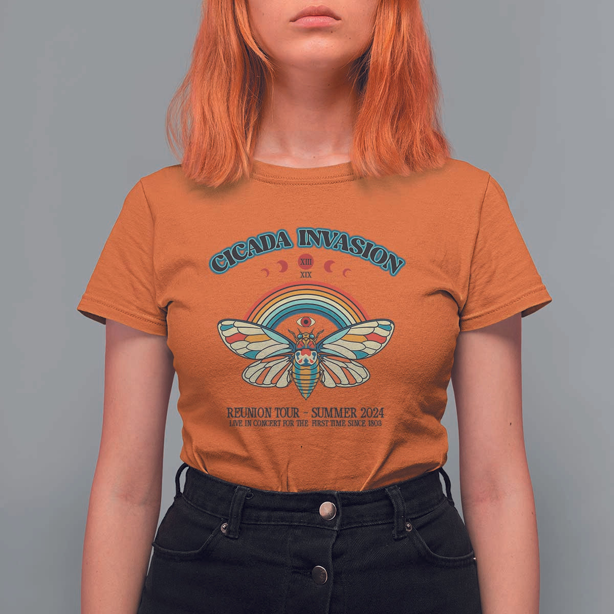 Cicada Invasion Reunion Tour Summer 2024 T Shirt For Women Vintage Broods XIX & XIII Boho Style - Wonder Print Shop