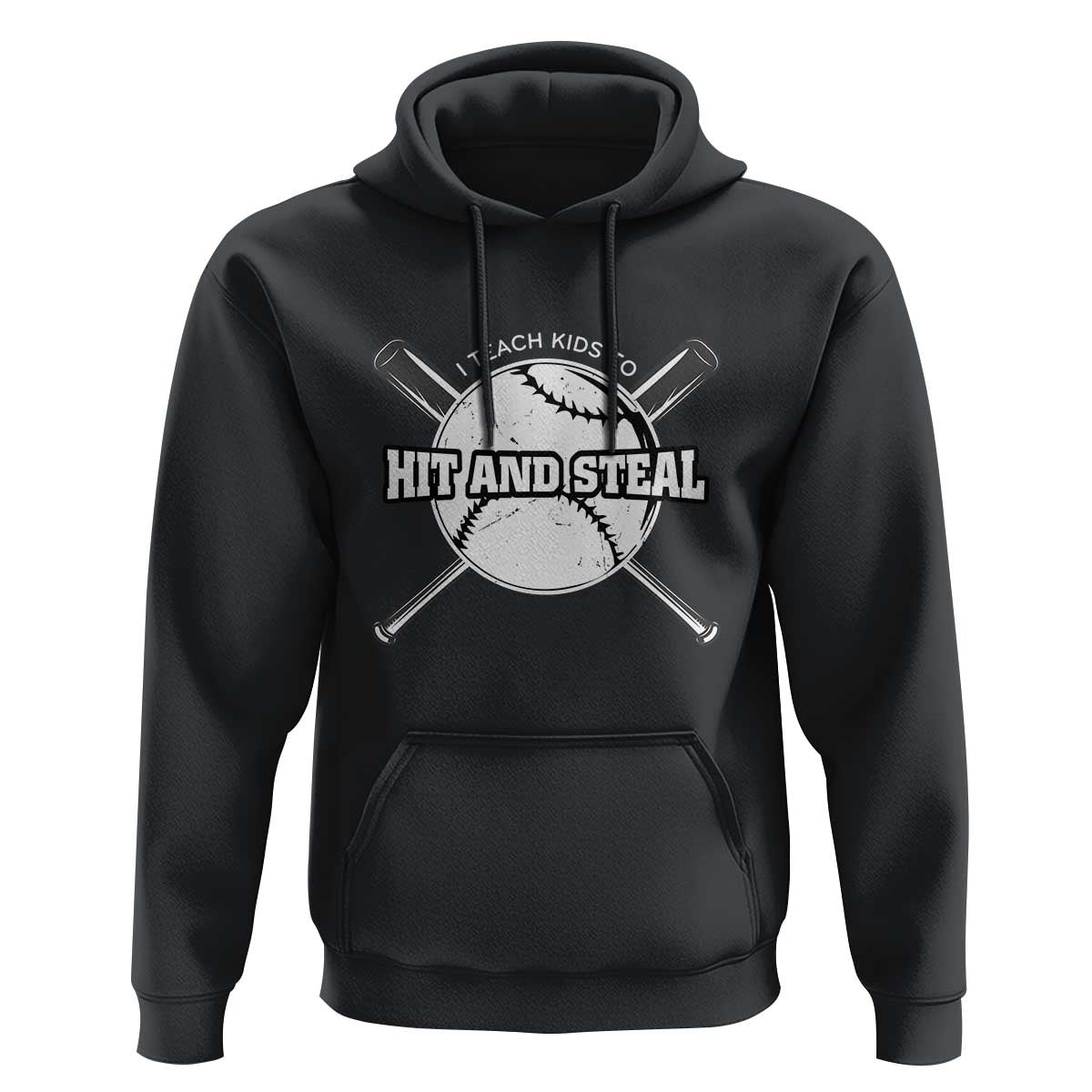 Baseball Dad Hoodie I Teach Kids To Hit And Steal Bat Ball Coach - Wonder Print Shop