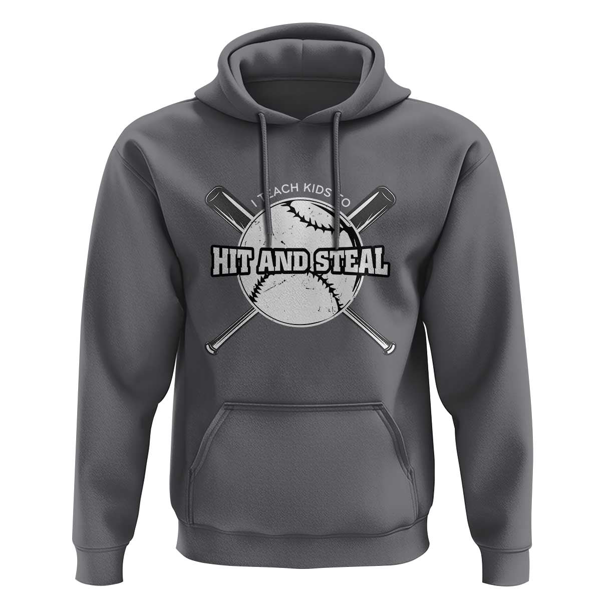 Baseball Dad Hoodie I Teach Kids To Hit And Steal Bat Ball Coach - Wonder Print Shop