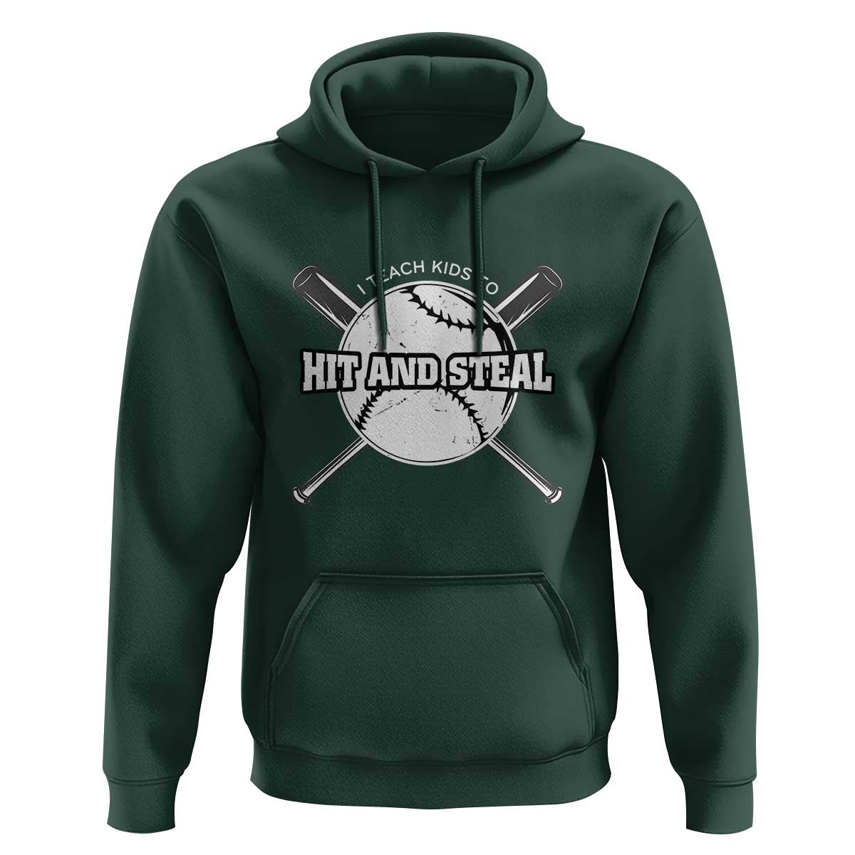 Baseball Dad Hoodie I Teach Kids To Hit And Steal Bat Ball Coach - Wonder Print Shop