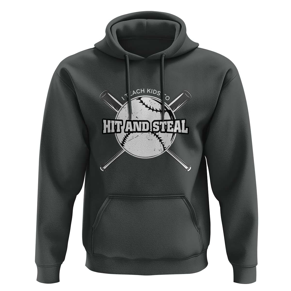 Baseball Dad Hoodie I Teach Kids To Hit And Steal Bat Ball Coach - Wonder Print Shop