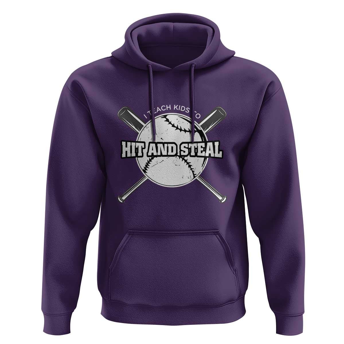 Baseball Dad Hoodie I Teach Kids To Hit And Steal Bat Ball Coach - Wonder Print Shop
