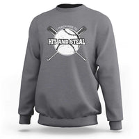 Baseball Dad Sweatshirt I Teach Kids To Hit And Steal Bat Ball Coach - Wonder Print Shop
