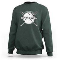 Baseball Dad Sweatshirt I Teach Kids To Hit And Steal Bat Ball Coach - Wonder Print Shop