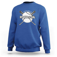 Baseball Dad Sweatshirt I Teach Kids To Hit And Steal Bat Ball Coach - Wonder Print Shop