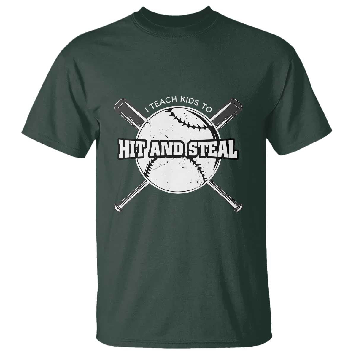 Baseball Dad T Shirt I Teach Kids To Hit And Steal Bat Ball Coach - Wonder Print Shop