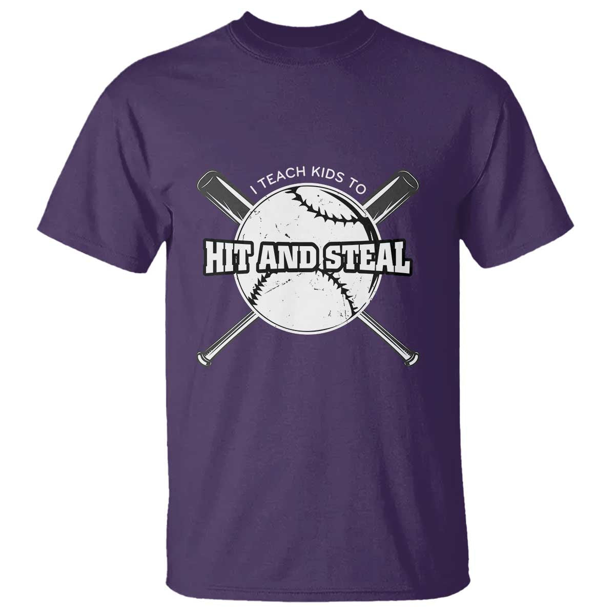 Baseball Dad T Shirt I Teach Kids To Hit And Steal Bat Ball Coach - Wonder Print Shop