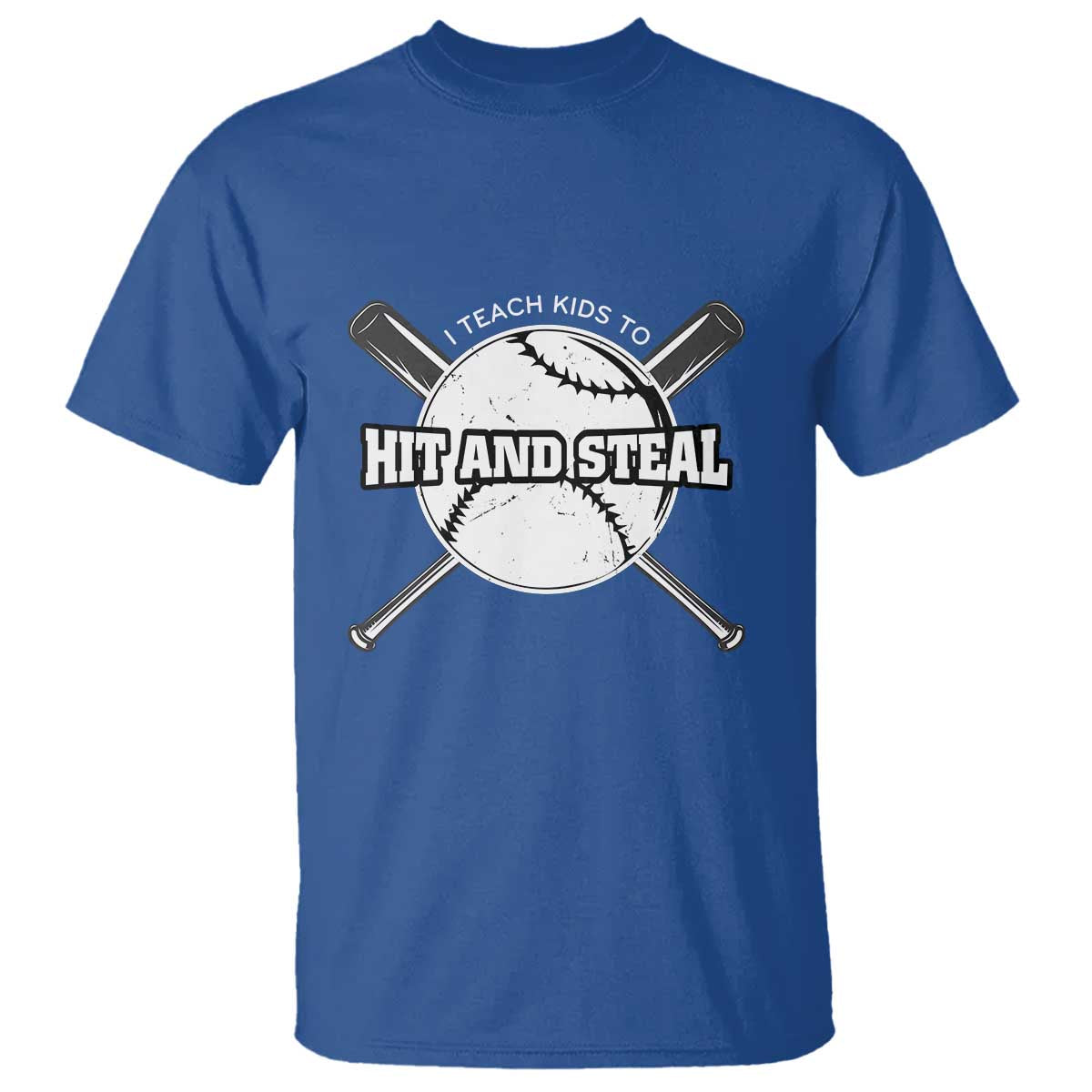 Baseball Dad T Shirt I Teach Kids To Hit And Steal Bat Ball Coach - Wonder Print Shop