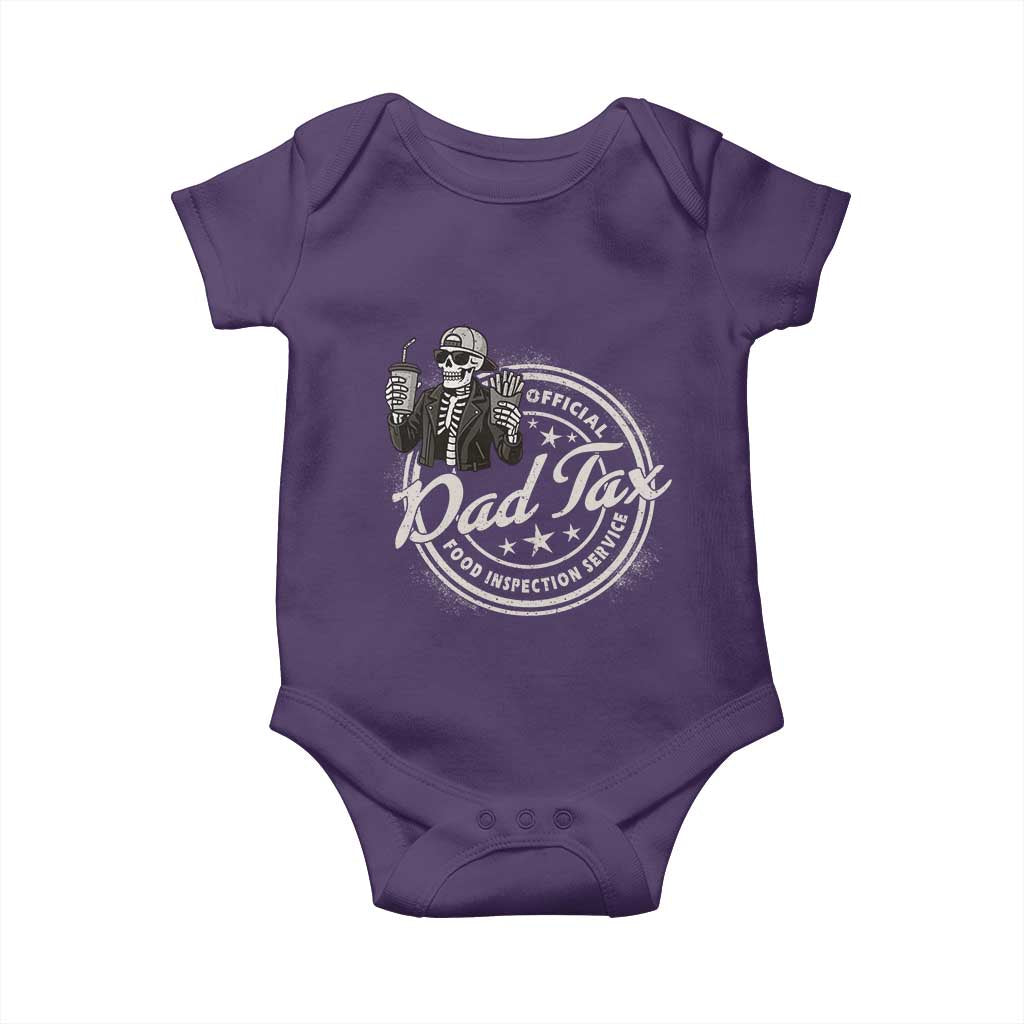 Funny Official Dad Tax Food Inspection Service Baby Onesie Skeleton Fathers Day