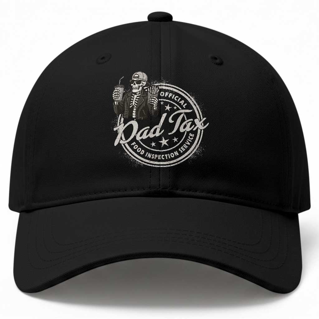 Funny Official Dad Tax Food Inspection Service Baseball Cap Skeleton Fathers Day