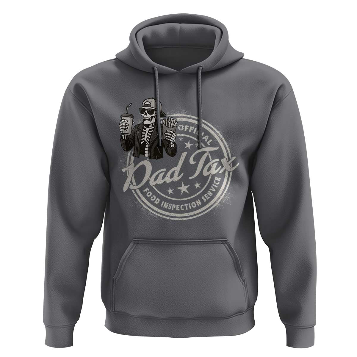 Funny Official Dad Tax Food Inspection Service Hoodie Skeleton Fathers Day