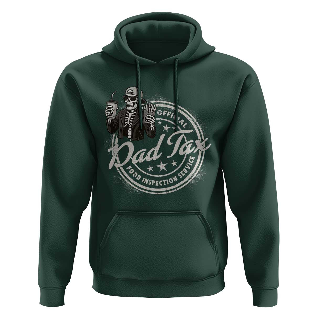 Funny Official Dad Tax Food Inspection Service Hoodie Skeleton Fathers Day