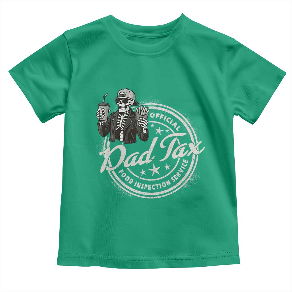 Funny Official Dad Tax Food Inspection Service Toddler T Shirt Skeleton Fathers Day