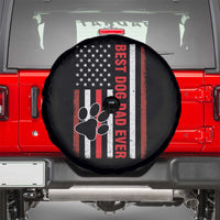 Funny Best Dog Dad Ever Spare Tire Cover Fathers Day Vintage American Flag Paw Prints