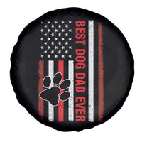 Funny Best Dog Dad Ever Spare Tire Cover Fathers Day Vintage American Flag Paw Prints