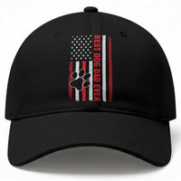 Funny Best Dog Dad Ever Baseball Cap Fathers Day Vintage American Flag Paw Prints