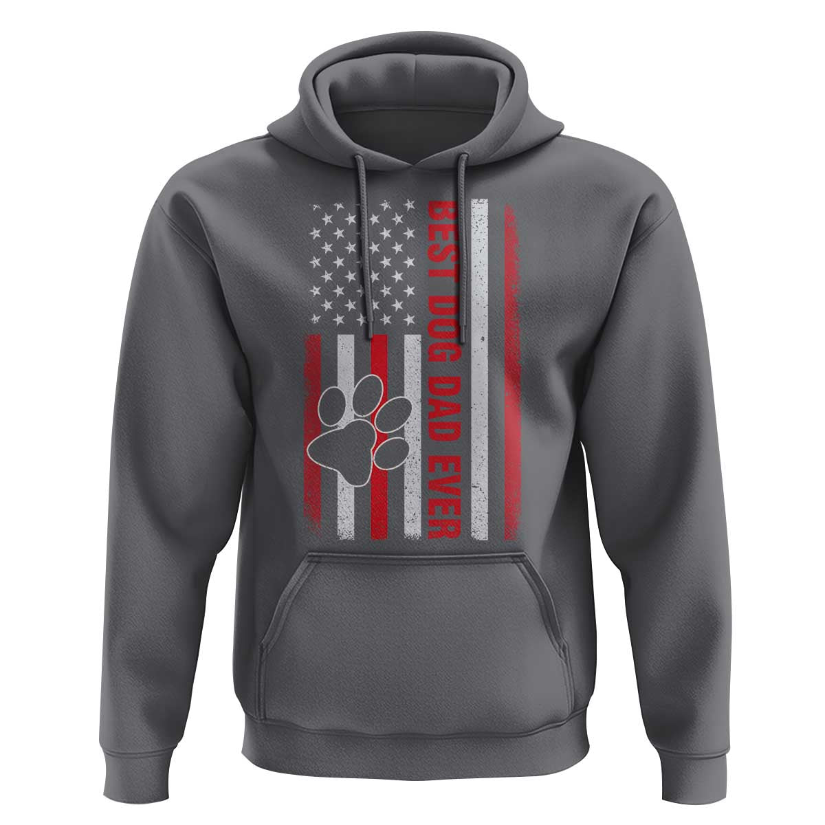 Funny Best Dog Dad Ever Hoodie Fathers Day Vintage American Flag Paw Prints