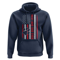 Funny Best Dog Dad Ever Hoodie Fathers Day Vintage American Flag Paw Prints