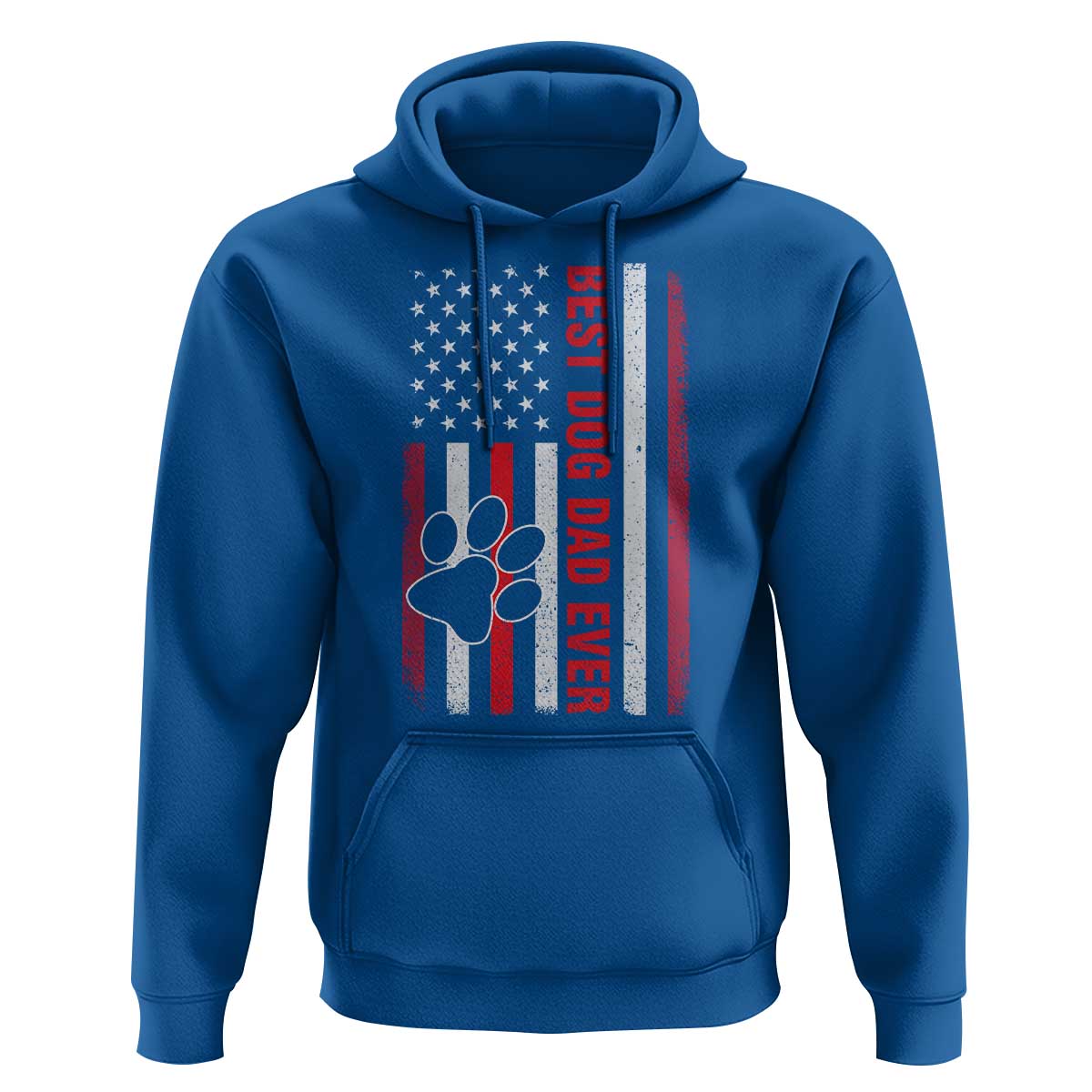 Funny Best Dog Dad Ever Hoodie Fathers Day Vintage American Flag Paw Prints