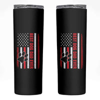 Funny Best Dog Dad Ever Skinny Tumbler Fathers Day Vintage American Flag Paw Prints