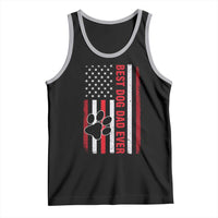 Funny Best Dog Dad Ever Tank Top Fathers Day Vintage American Flag Paw Prints
