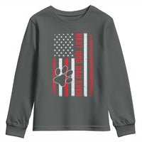 Funny Best Dog Dad Ever Youth Sweatshirt Fathers Day Vintage American Flag Paw Prints