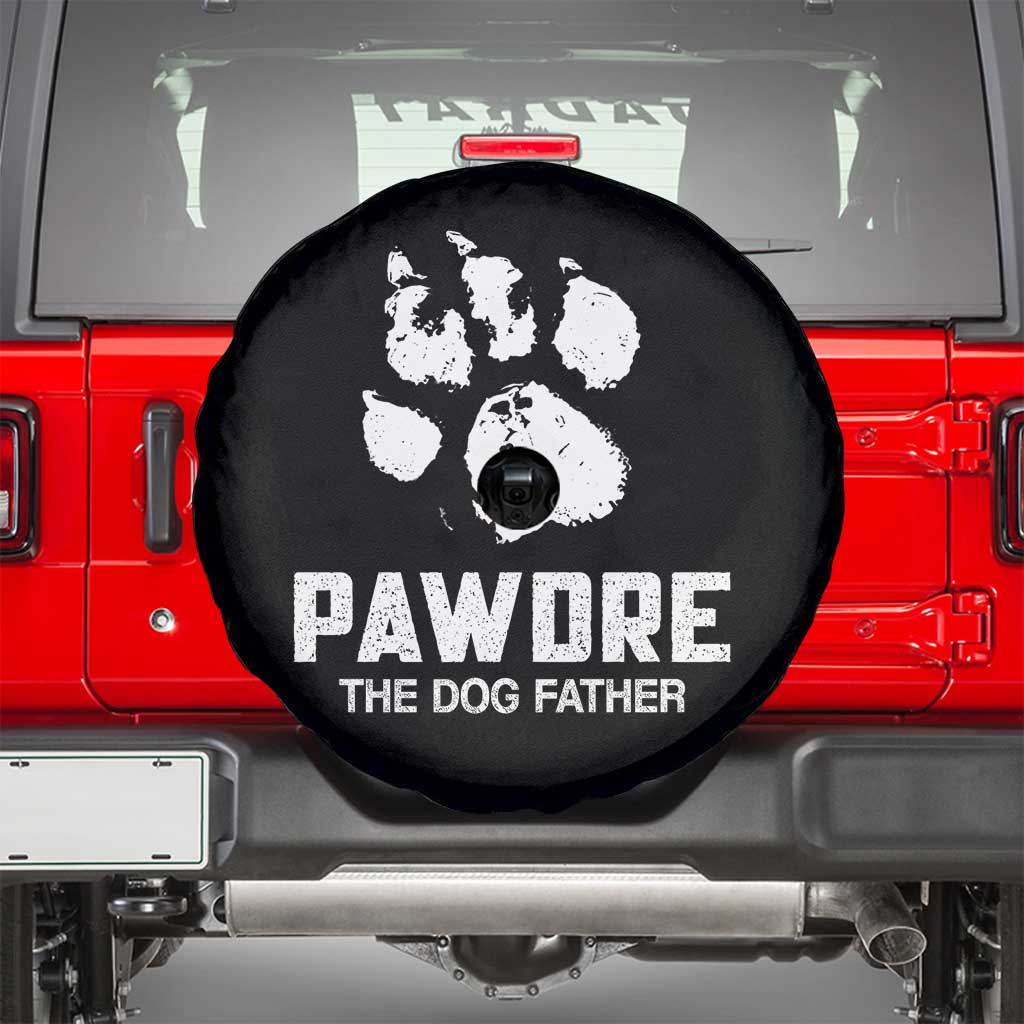 Funny Pawdre The Dog Father Spare Tire Cover Fur Dad Fathers Day Vintage Paw Prints
