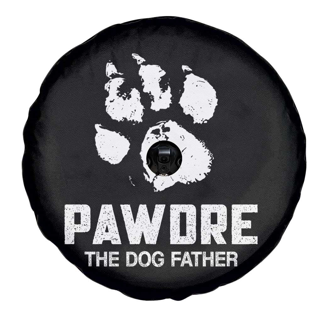 Funny Pawdre The Dog Father Spare Tire Cover Fur Dad Fathers Day Vintage Paw Prints