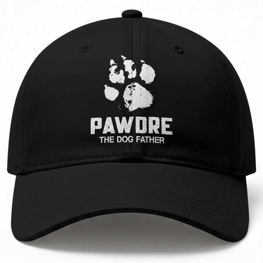 Funny Pawdre The Dog Father Baseball Cap Fur Dad Fathers Day Vintage Paw Prints