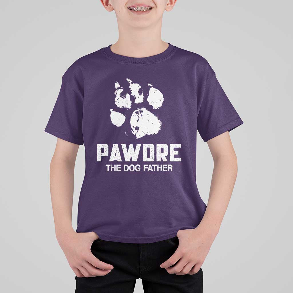 Funny Pawdre The Dog Father T Shirt For Kid Fur Dad Fathers Day Vintage Paw Prints