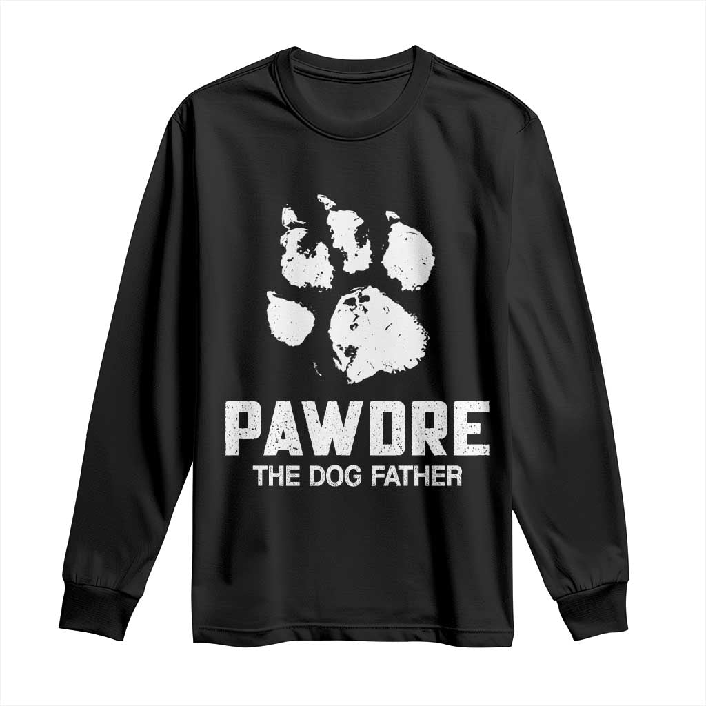 Funny Pawdre The Dog Father Long Sleeve Shirt Fur Dad Fathers Day Vintage Paw Prints