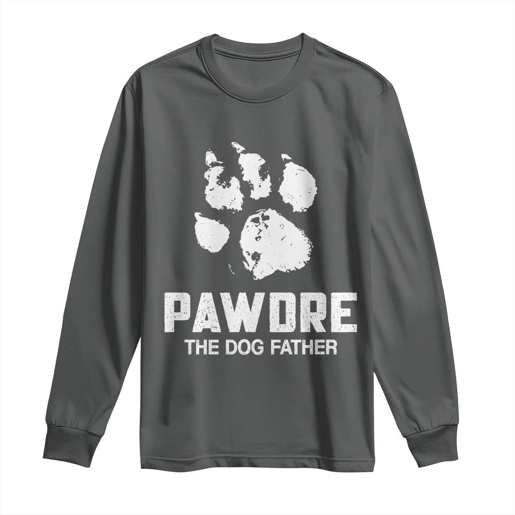 Funny Pawdre The Dog Father Long Sleeve Shirt Fur Dad Fathers Day Vintage Paw Prints