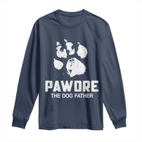 Funny Pawdre The Dog Father Long Sleeve Shirt Fur Dad Fathers Day Vintage Paw Prints