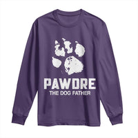 Funny Pawdre The Dog Father Long Sleeve Shirt Fur Dad Fathers Day Vintage Paw Prints