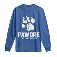 Funny Pawdre The Dog Father Long Sleeve Shirt Fur Dad Fathers Day Vintage Paw Prints