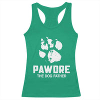 Funny Pawdre The Dog Father Racerback Tank Top Fur Dad Fathers Day Vintage Paw Prints