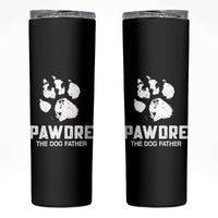 Funny Pawdre The Dog Father Skinny Tumbler Fur Dad Fathers Day Vintage Paw Prints
