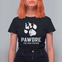 Funny Pawdre The Dog Father T Shirt For Women Fur Dad Fathers Day Vintage Paw Prints