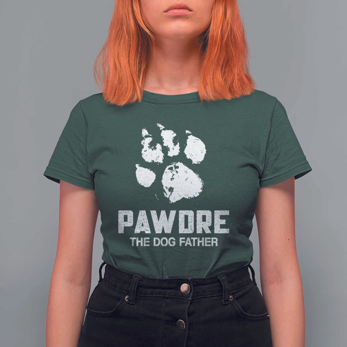 Funny Pawdre The Dog Father T Shirt For Women Fur Dad Fathers Day Vintage Paw Prints
