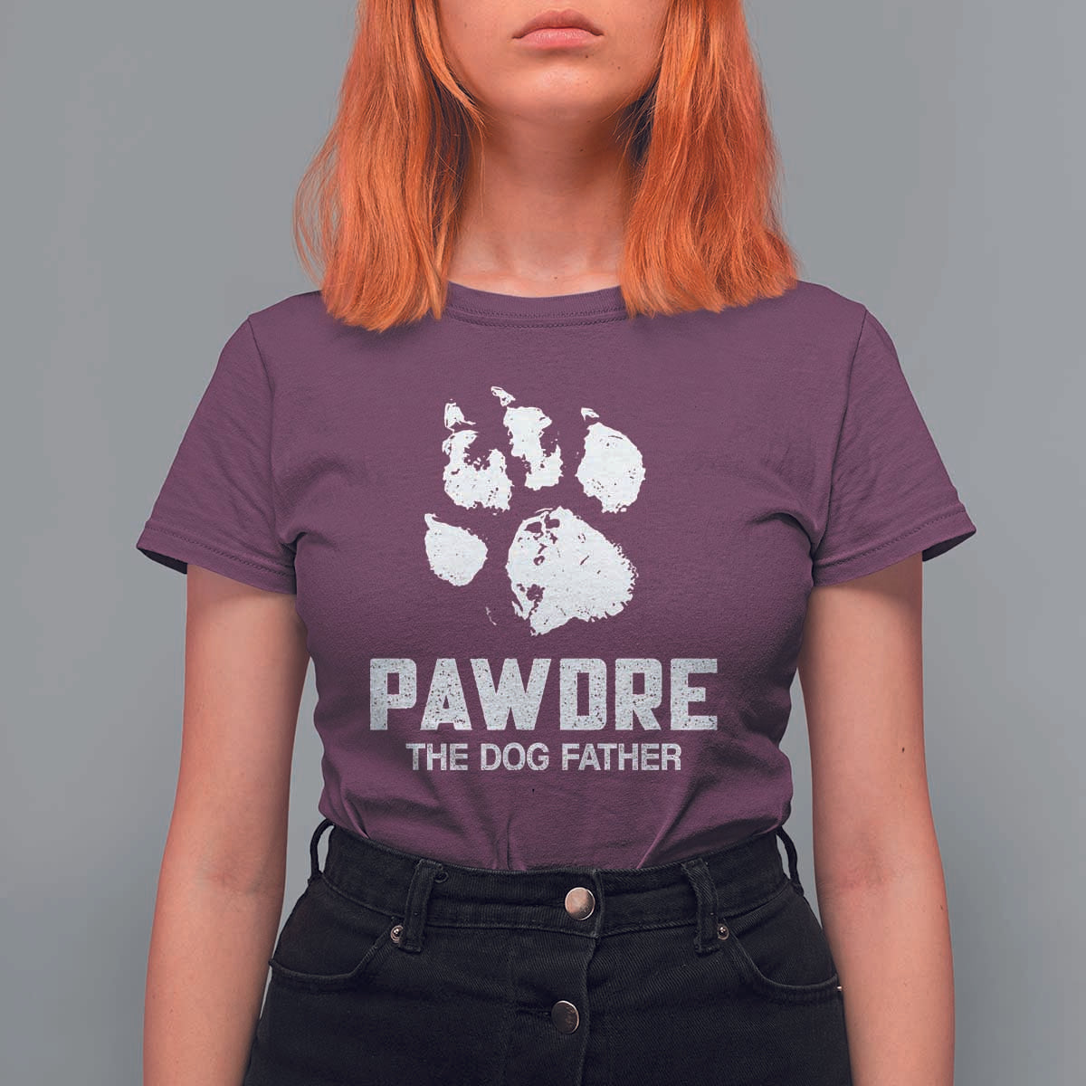 Funny Pawdre The Dog Father T Shirt For Women Fur Dad Fathers Day Vintage Paw Prints