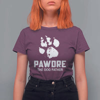 Funny Pawdre The Dog Father T Shirt For Women Fur Dad Fathers Day Vintage Paw Prints