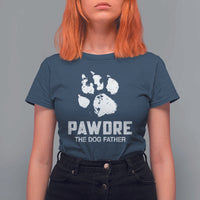 Funny Pawdre The Dog Father T Shirt For Women Fur Dad Fathers Day Vintage Paw Prints
